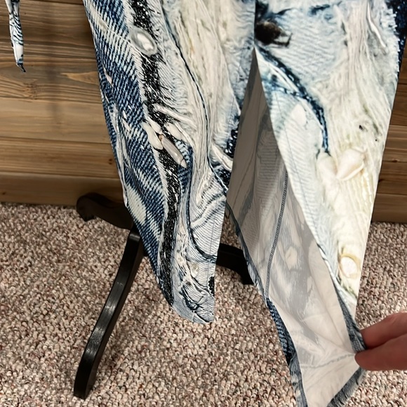 HILDUR YEOMAN The Off Shoulder Dress in Denim Patch - Picture 7 of 14